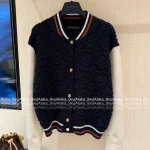 Louis Vuitton 2025 Fall/Winter Collection 🆕 Ski Series Colorblock Subtle Jacquard Logo Baseball Wool Knit Jacket