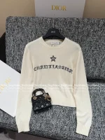 Dior 2025 Early Fall/Winter Collection ⭐️ Round Neck Embroidered Letter Logo Pullover Cashmere/Wool Blend Knit Sweater - Image 15