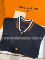 Louis Vuitton 2025 Fall/Winter Collection 🆕 Ski Series Colorblock Subtle Jacquard Logo Baseball Wool Knit Jacket - Image 13