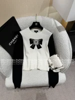 Chanel Super Cute ©️©️ Vintage Vintage Series 🎀 Bow Jacquard Logo Cashmere Pullover - Imported Cashmere 🦙 - Image 13