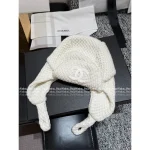 Chanel 2025 Fall/Winter Ski Collection 🤍 Chunky Knit Pineapple Stitch Ushanka Hat - Cashmere/Silk Blend - Image 23