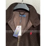 RALPH LAUREN 2025 Early Fall/Winter Collection 🐻 Corduroy Embroidered Logo Mock Neck Zip-Front Jacket for Women - Image 11