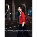 Celine Must-Have for Christmas & New Year ♥️ ©️ 2025 Fall/Winter Collection Brooch Logo Red Cashmere Knit Cardigan - Image 7