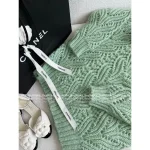 Chanel 2025 Fall/Winter Collection 🎀 Detachable Handmade Chunky Knit Bow Wool/Mohair Blend Pullover Knit Dress with Silk Lining - Image 14