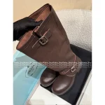 Prada High-Quality Beauty Style ~ 2025 Early Fall/Winter Collection Wide-Calf Motorcycle Boots 👢 Custom Imported Leather Gift Box - Image 7