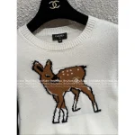 Chanel 2025 Fall/Winter Ski Collection 🦌 Colorblock Reindeer 🫎 Pattern Round Neck Cashmere/Wool Blend Pullover Sweater - Image 3