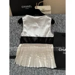 Chanel 2025 Runway Collection 🤍 3D Handmade Butterfly Artisan Pleated Low-Cut Sleeveless Silk Camisole for Women - Image 14