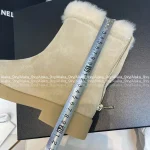Chanel 2025 Fall/Winter Collection 🐑 Shearling & Wool Ankle Boots Snow Boots for Women - Premium Glossy Suede Upper - Image 15