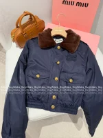 miumiu 2025 Early Fall/Winter Collection 💙 Fur-Trim Cropped "Hot Girl Set" Jacket / Bodycon Skirt - Image 16