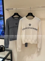Dior 2025 Early Fall/Winter Collection ⭐️ Round Neck Embroidered Letter Logo Pullover Cashmere/Wool Blend Knit Sweater - Image 14