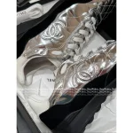 Chanel 2025 Fall/Winter Collection ©️©️ Ski Series Tech-Futuristic Silver Tone Motion Classic Cortez Sneakers for Women - Stylish & Super Comfortable~ - Image 6