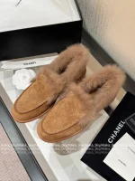Chanel 2025 Fall/Winter CoCo Neige Ski Collection 🦙 New Season Imported Australian Long-Haired Wool Loafers for Women - Image 24