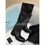 Prada High-Quality Beauty Style ~ 2025 Early Fall/Winter Collection Wide-Calf Motorcycle Boots 👢 Custom Imported Leather Gift Box - Image 16
