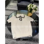 Chanel 2025 Fall/Winter CoCo Neige Ski Collection ❄️ Colorblock Crochet Peter Pan Collar Crystal Bow Embellishment Cashmere Short Sleeve - Image 16