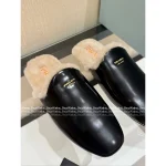 Prada 2025 Early Fall/Winter Collection 🐻 Imported Shearling 🐑 Calfskin Leather in Maillard Tones Slip-On Furry Slippers - Image 11