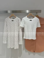 miumiu 2025 Early Fall/Winter Collection 🌷 "Pure Floral" Round Neck Logo Slim-Fit Cotton Dress / Short Sleeve / Tank Top Full Collection