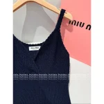 miumiu 2025 Early Fall/Winter Collection 🆕 Imported Merino Wool 🐑 Sleeveless Knit Dress for Women - Image 9