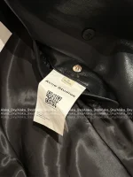 ACNE STUDIOS 2025 New Designer Stand-Collar PU Pebbled Shearling-Texture Jacket for Women - Image 17