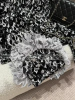 Chanel 2025 Fall/Winter Collection 🖤 Heavyweight Water-Soluble Lace Flared Cuff Metal Button Blazer / High-Waist Flared Pants for Women - Image 18