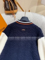 Louis Vuitton 2025 Fall/Winter Collection 🆕 Ski Series Colorblock Subtle Jacquard Logo Baseball Wool Knit Jacket - Image 11