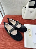 Dior 2025 Fall/Winter Collection 🐑 Shearling Imported Shearling-Lined Frost Ballet Flats 🩰 Cozy & Warm - Image 7