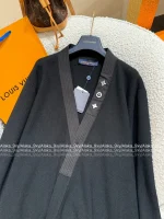 Louis Vuitton 2025 Early Fall/Winter Collection 🖤 V-Neck Wool Badge Button Detail Pullover Sweater - Unisex Oversized Fit - Image 8