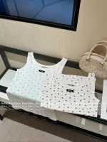 miumiu 2025 Early Fall/Winter Collection 🌷 "Pure Floral" Round Neck Logo Slim-Fit Cotton Dress / Short Sleeve / Tank Top Full Collection - Image 21