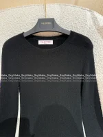 VALENTINO 2025 Fall/Winter Collection 👸 Water-Soluble Lace Cuff Bodycon Stretch Knit Cashmere Dress for Women - Image 14