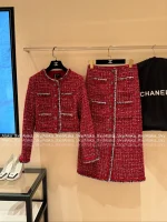 Chanel Festive Holiday Collection for the Sophisticated Woman ♥️ 2025 Fall/Winter Series Imported Tweed Wool Woven Pocket Blazer / Midi Skirt / Wide-Leg Pants