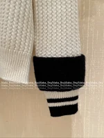 Chanel 2025 Fall/Winter CoCo Neige Ski Collection 🤍 ❄️ Color-Block V-Neck Terry Cuff Pullover Wool Knit Sweater for Women - Image 14
