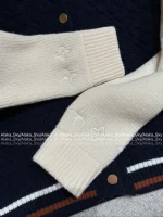 Louis Vuitton 2025 Fall/Winter Collection 🆕 Ski Series Colorblock Subtle Jacquard Logo Baseball Wool Knit Jacket - Image 10