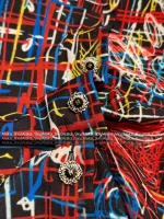 Chanel 2025 Fall/Winter Collection 🌈 Painted Line Print Logo Crystal Button Stand-Collar Silk-Cotton Blouse for Women - Image 17