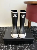 Chanel Barbie Princess Boots~ 2025N Hot Drop New Colorway Color-Block Logo Rain Boots Imported Original Mold Special Waterproof Material - Image 28