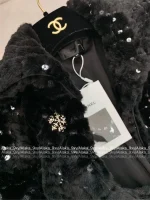 Chanel 2025 Ski Collection ❕ “Most Beautiful Eco-Fur” All-Over Sequin Embroidery Print Logo Lapel 3/4 Sleeve Fur Coat with Silk Lining - Image 18