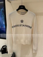 Dior 2025 Early Fall/Winter Collection ⭐️ Round Neck Embroidered Letter Logo Pullover Cashmere/Wool Blend Knit Sweater - Image 10