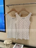 miumiu 2025 Early Fall/Winter Collection 🌷 "Pure Floral" Round Neck Logo Slim-Fit Cotton Dress / Short Sleeve / Tank Top Full Collection - Image 19