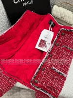 Chanel Festive Holiday Collection for the Sophisticated Woman ♥️ 2025 Fall/Winter Series Imported Tweed Wool Woven Pocket Blazer / Midi Skirt / Wide-Leg Pants - Image 12