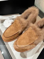 Chanel 2025 Fall/Winter CoCo Neige Ski Collection 🦙 New Season Imported Australian Long-Haired Wool Loafers for Women - Image 20