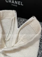 Chanel 2025 Fall/Winter CoCo Neigh Ski Collection 🤍 Teddy Cream Faux Fur Round Neck Kashmir Cashmere/Silk Cardigan & Midi Skirt for Women - Image 16