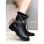 Chanel 2025 Fall/Winter Collection 👢 Lucky Four-Leaf Clover Metal Chain ⛓️ Pendant Ankle Boots for Women - Image 11