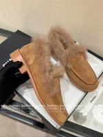 Chanel 2025 Fall/Winter CoCo Neige Ski Collection 🦙 New Season Imported Australian Long-Haired Wool Loafers for Women - Image 19