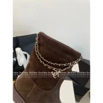 Chanel 2025 Fall/Winter Collection 👢 Lucky Four-Leaf Clover Metal Chain ⛓️ Pendant Ankle Boots for Women - Image 10