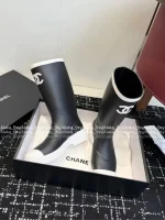 Chanel Barbie Princess Boots~ 2025N Hot Drop New Colorway Color-Block Logo Rain Boots Imported Original Mold Special Waterproof Material - Image 24