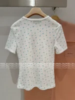 miumiu 2025 Early Fall/Winter Collection 🌷 "Pure Floral" Round Neck Logo Slim-Fit Cotton Dress / Short Sleeve / Tank Top Full Collection - Image 16