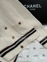 Chanel 2025 Fall/Winter CoCo Neigh Ski Collection 🤍 Teddy Cream Faux Fur Round Neck Kashmir Cashmere/Silk Cardigan & Midi Skirt for Women - Image 14