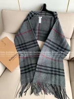 BURBERRY 2025 Fall/Winter Collection 🧣 Classic Plaid Fringe Chain-Tassel Cape Scarf - A Must-Have for the Stylish Woman~ Imported Wool & Cashmere Blend Premium Quality - Image 28