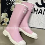 Chanel Barbie Princess Boots~ 2025N Hot Drop New Colorway Color-Block Logo Rain Boots Imported Original Mold Special Waterproof Material