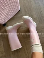 Chanel Barbie Princess Boots~ 2025N Hot Drop New Colorway Color-Block Logo Rain Boots Imported Original Mold Special Waterproof Material - Image 21