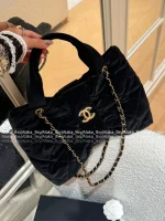 Chanel "Hot Drop 🎀" 2025 Bow & Metal Logo Chain Bag ⛓️ Stunning Jennie-Inspired Style in Imported Genuine Lambskin/Silk Velvet - Image 17