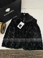 Chanel 2025 Ski Collection ❕ “Most Beautiful Eco-Fur” All-Over Sequin Embroidery Print Logo Lapel 3/4 Sleeve Fur Coat with Silk Lining - Image 27